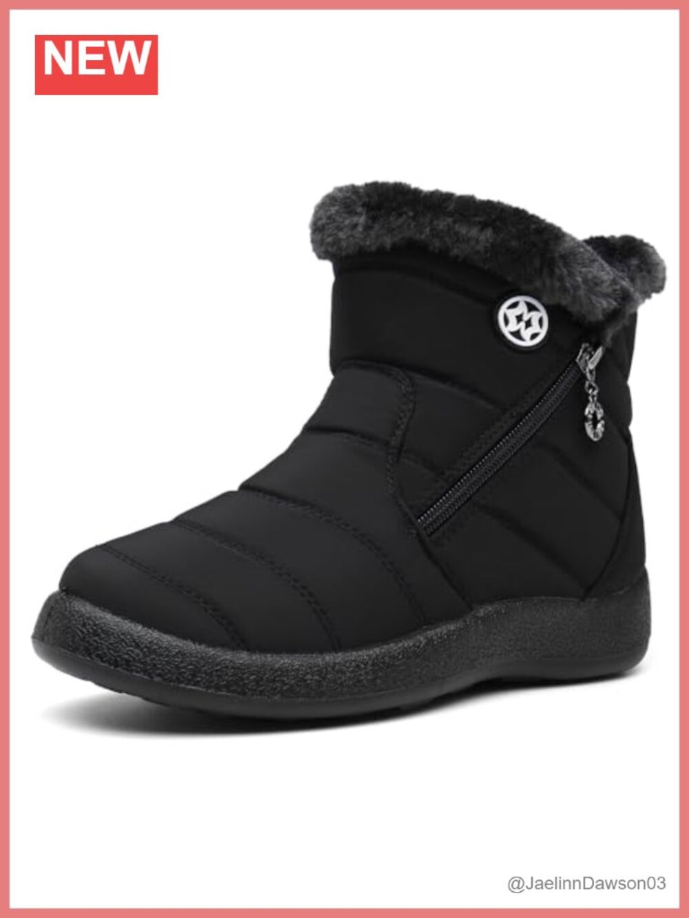 Hsyooes Waterproof Snow Boots for Women Faux Fur Lined Non-Slip Winter Booties